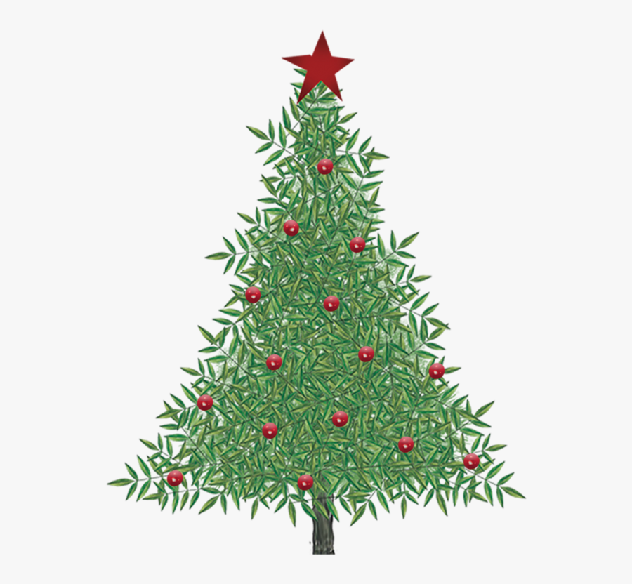 Abstract Christmas Tree Isolated Made Of Various Holly - Christmas Tree, Transparent Clipart