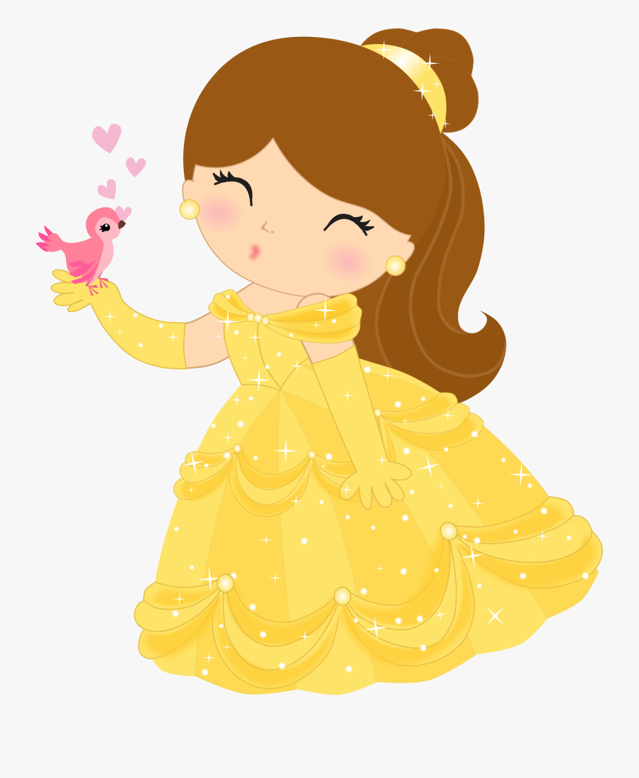 Princesas Disney Cute - Cute Cartoon Princess Belle, Transparent Clipart