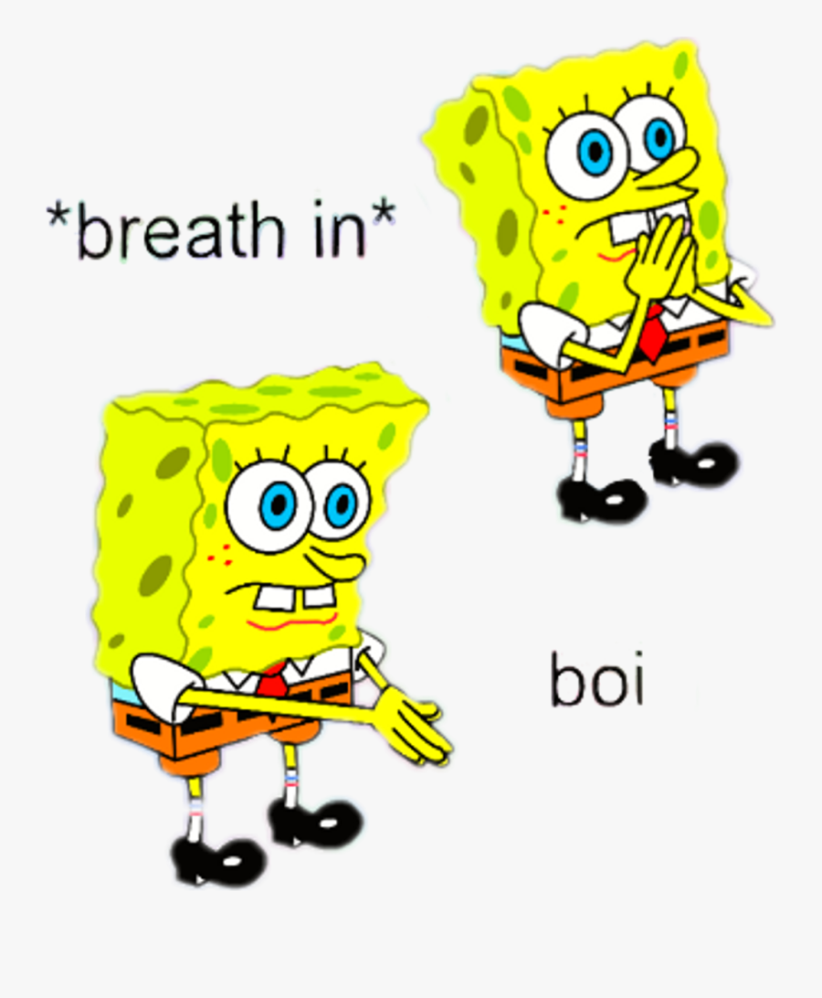 Spongebob Deep Breath Meme, Transparent Clipart