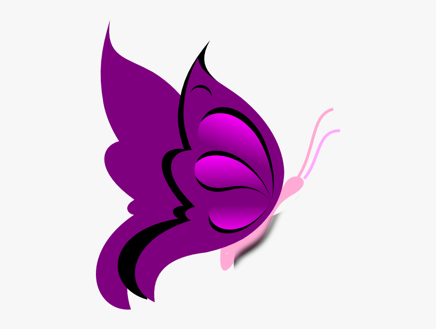 Purple Cartoon Butterfly, Transparent Clipart