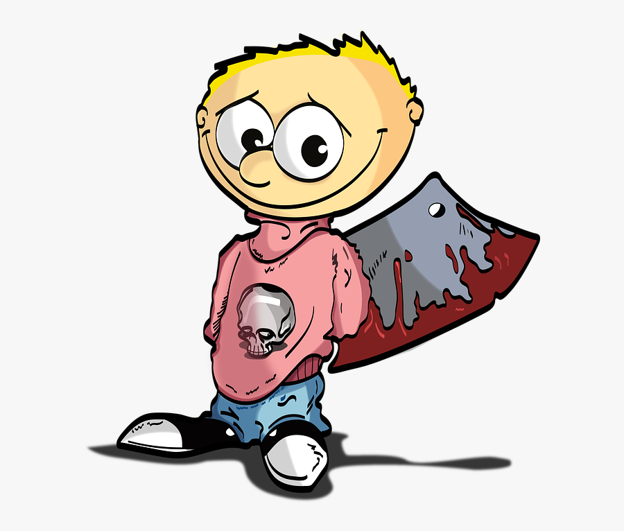 Boy, Axe, Child, Blood, Bloody, Horror, Evil, Scary - Cartoon, Transparent Clipart