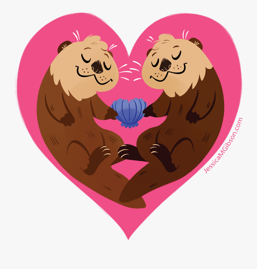 Otter Clipart Love - Cartoon, Transparent Clipart