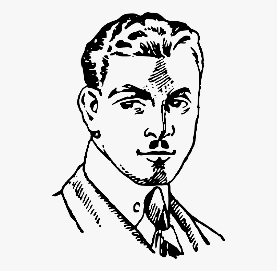 Big Man Face Drawing, Transparent Clipart