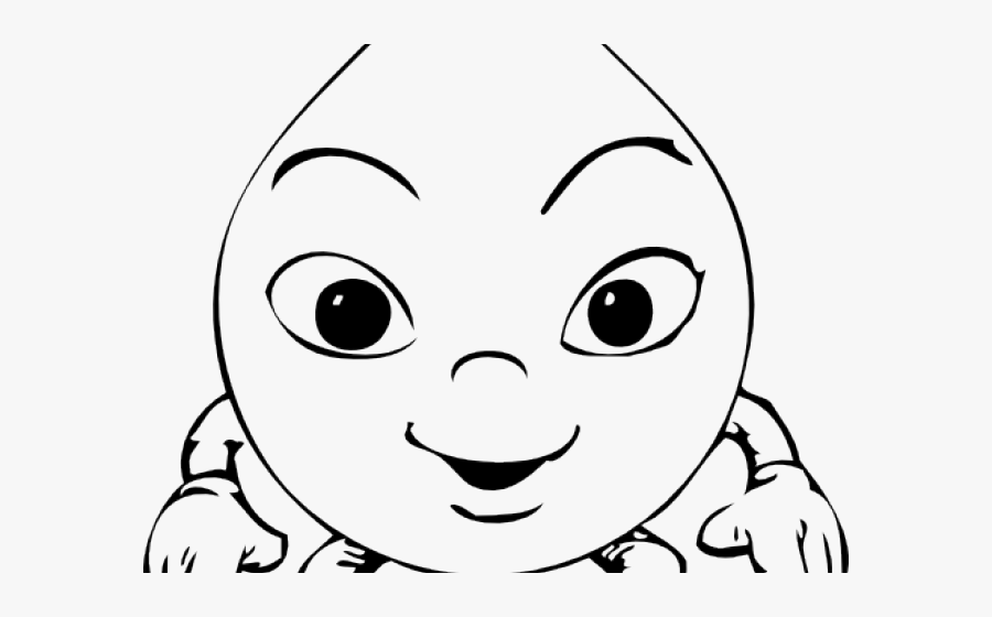 Raindrops Clipart Face - Cartoon Outline Drawing, Transparent Clipart