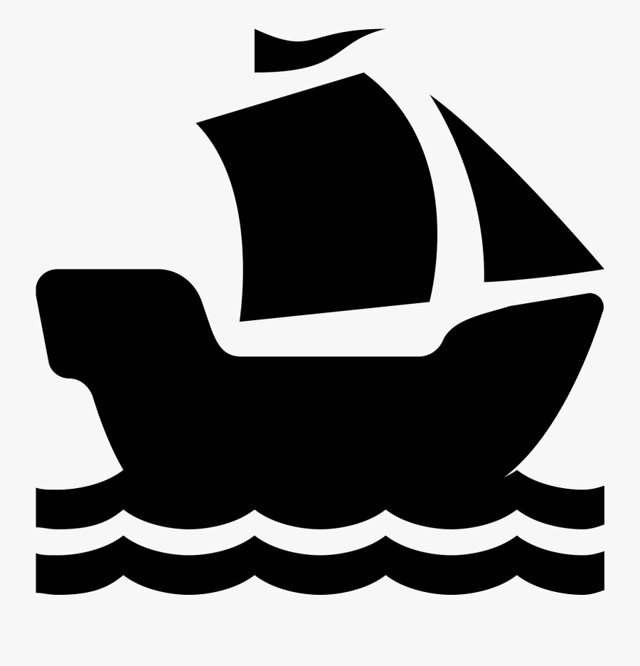 Viking Style Clipart Ship Silhouette - Ship Icon Png, Transparent Clipart