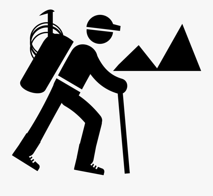 Hiking Clipart Black And White - Hiking Png Icon, Transparent Clipart