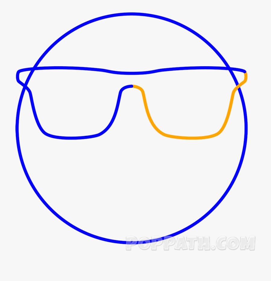 How To Draw A Sunglasses Emoji Pop - Drawing, Transparent Clipart