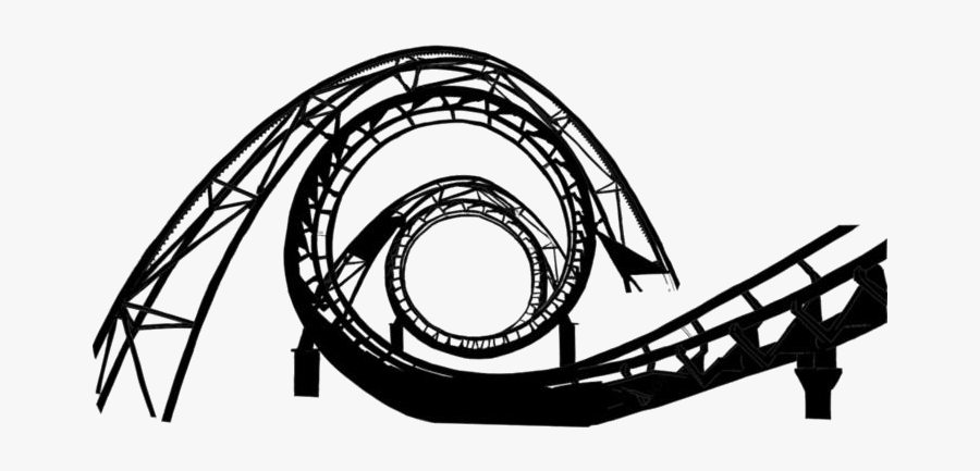 Scary Roller Coaster Clipart Png Black And White - Transparent Background Roller Coaster Png, Transparent Clipart
