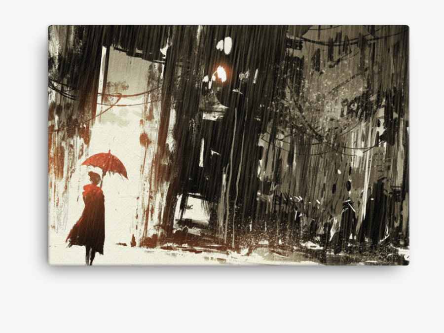 Clip Art With Umbrella In Abandoned - Raining By Tithi Luadthong, Transparent Clipart