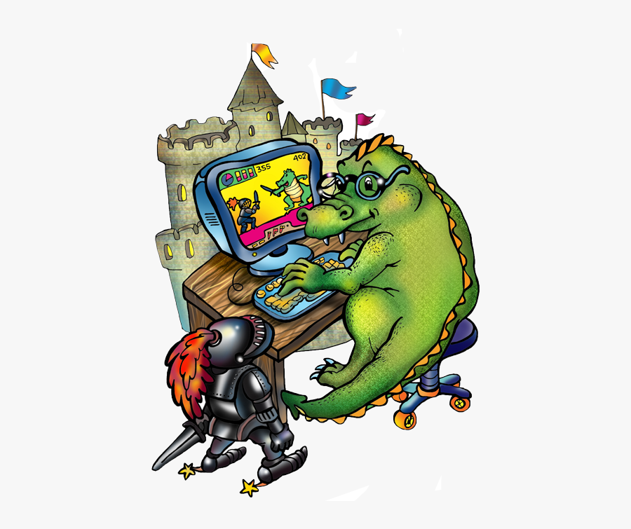 A Taxonomy Of And - Dragon With Computer, Transparent Clipart