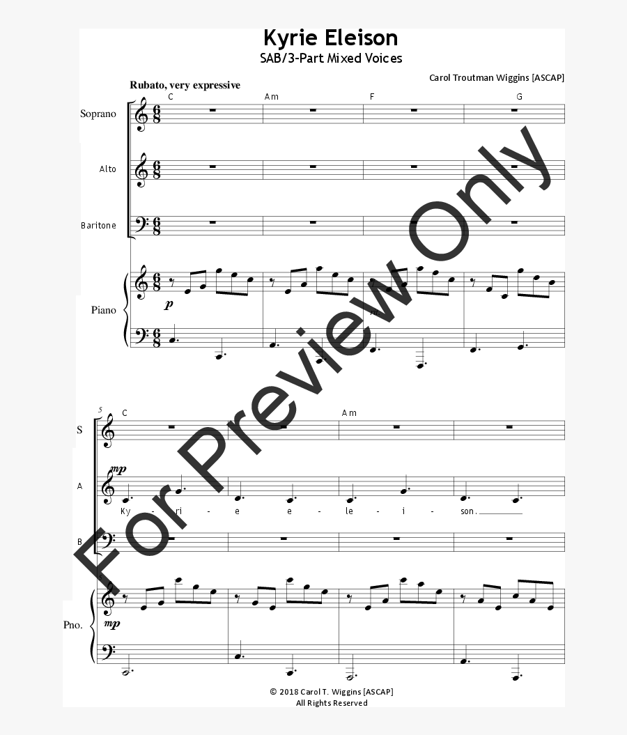 Clip Art Kyrie Eleison Christe Eleison - Sheet Music, Transparent Clipart
