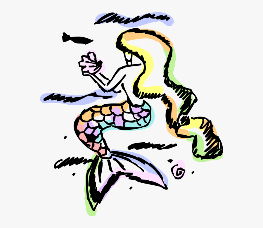 Vector Illustration Of Legendary Folklore Aquatic Sea - Illustration, Transparent Clipart