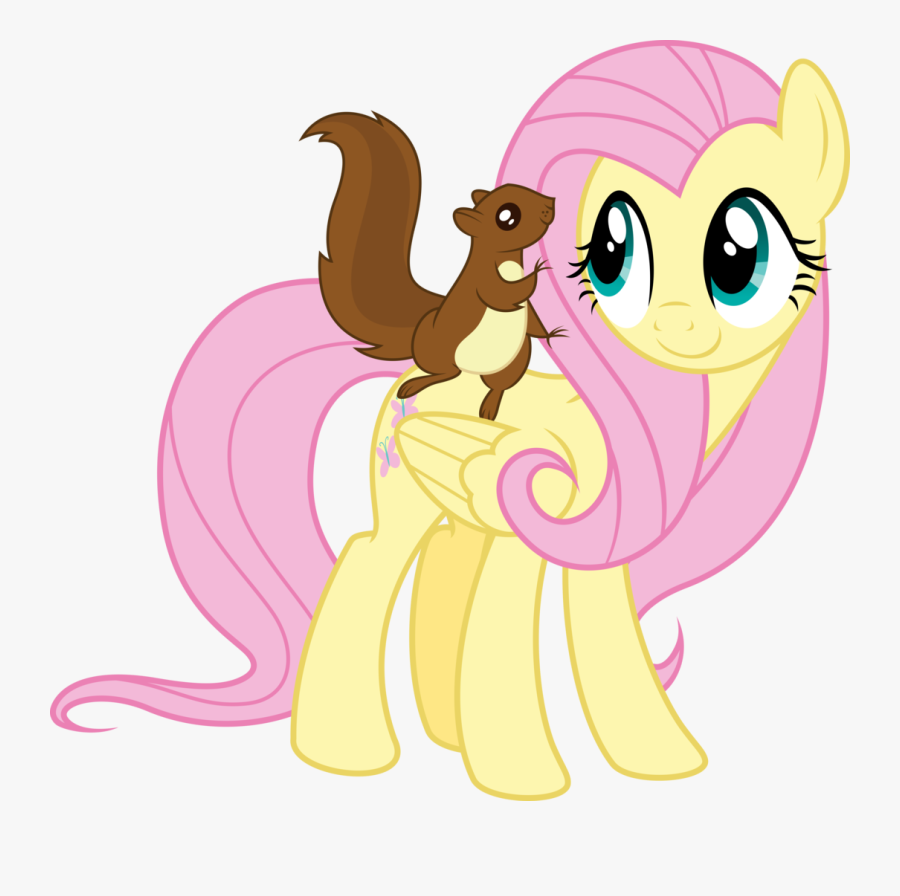 My Little Pony Clipart Squirrel - Squirrel Is On Fluttershy, Transparent Clipart