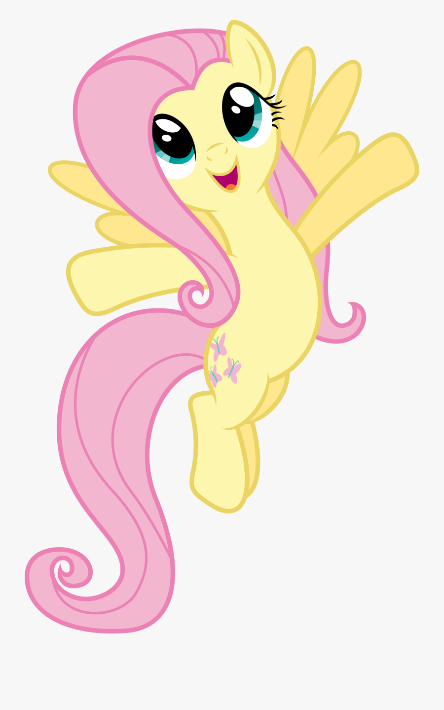Cartoon,pink,clip Art,fictional Art,animal Figure,tail - Fluttershy Png, Transparent Clipart