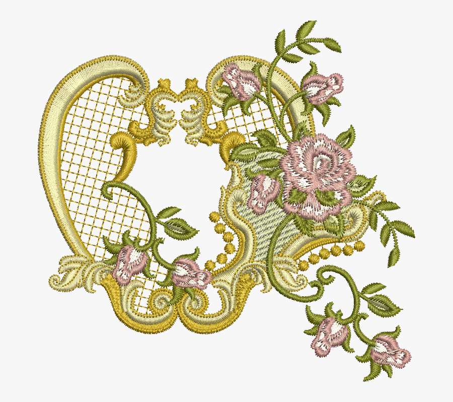 Sue Box Creations Download - Free Machine Embroidered Roses, Transparent Clipart