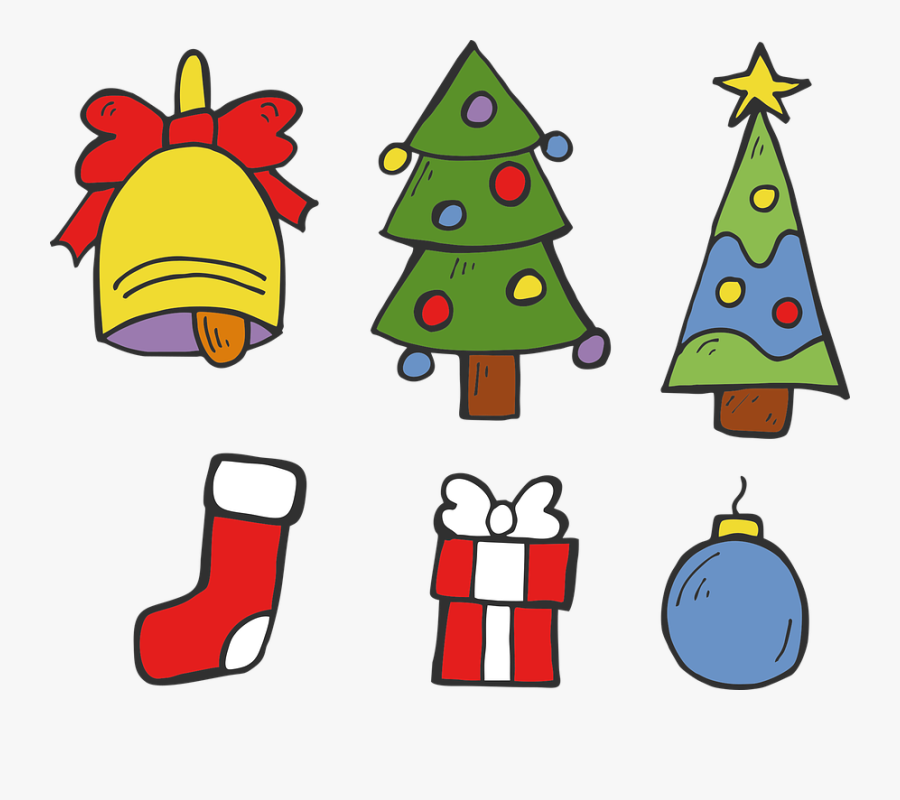 Christmas, The Christmas Tree, Bell, Sock, Gift, Transparent Clipart