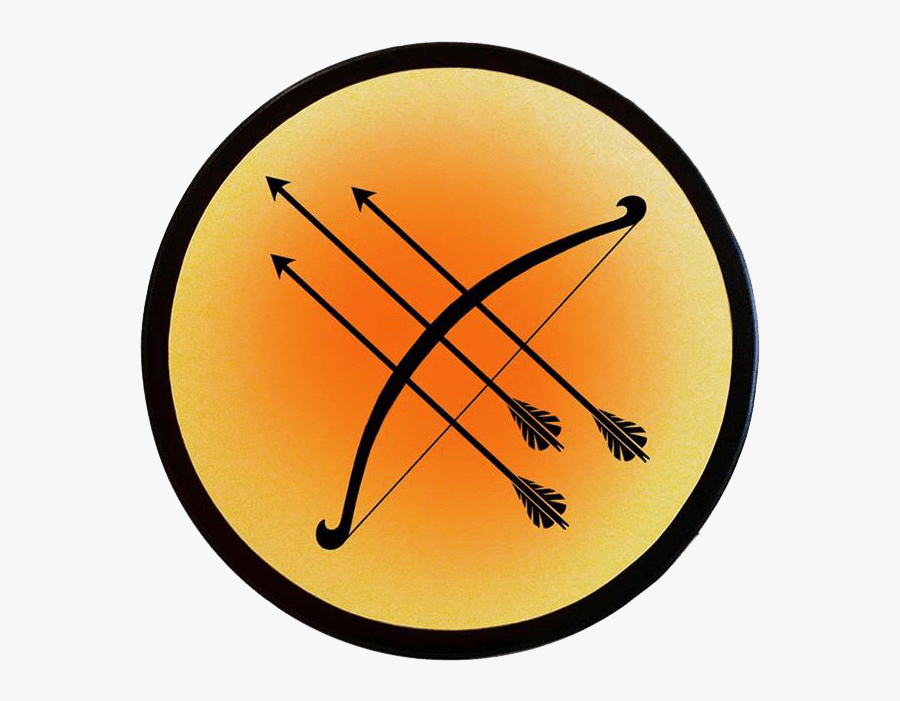 Bow And Arrow In Shield, Transparent Clipart
