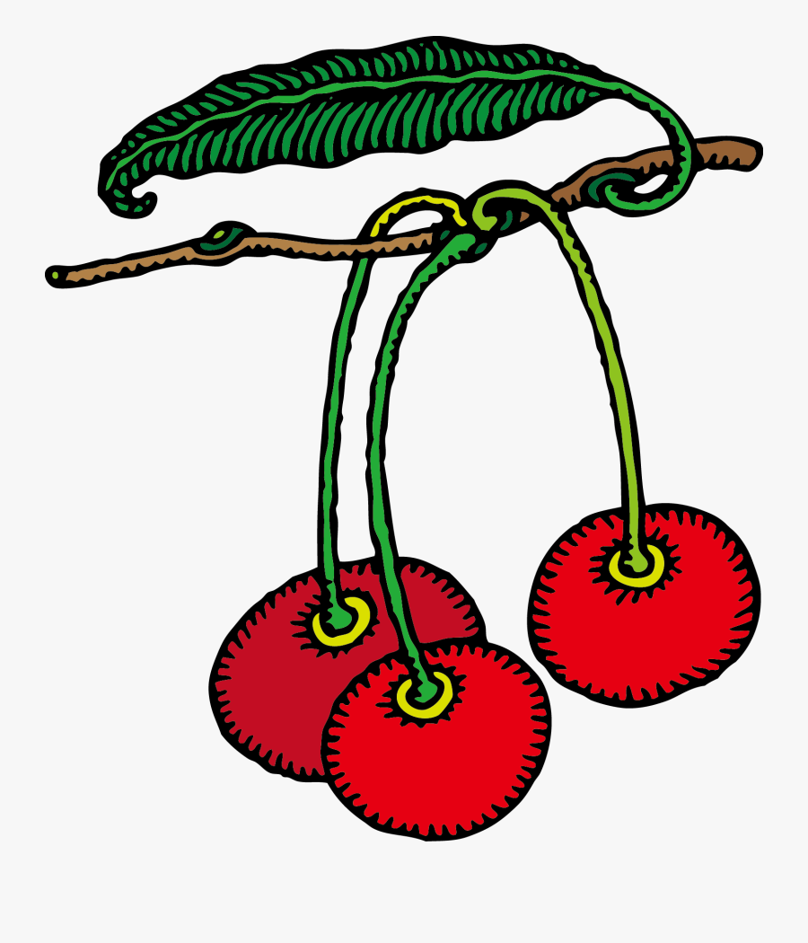 Clip Freeuse Paper Sour Cherry Fruit Hand Painted Handpainted - Cherry, Transparent Clipart