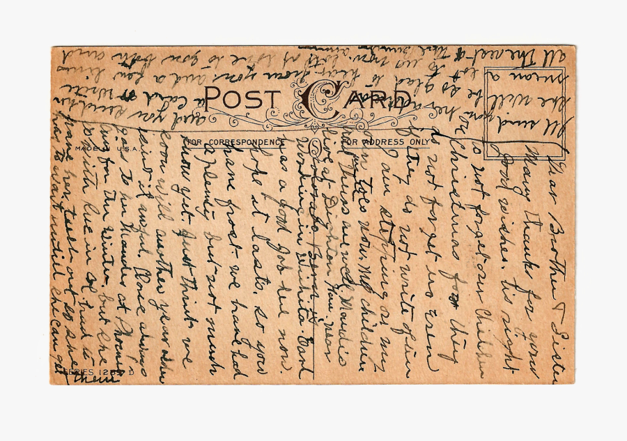 Postcard Back Vintage Clip Art - Vintage, Transparent Clipart