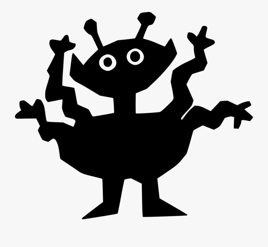Human Character - Cute Monsters Silhouette, Transparent Clipart