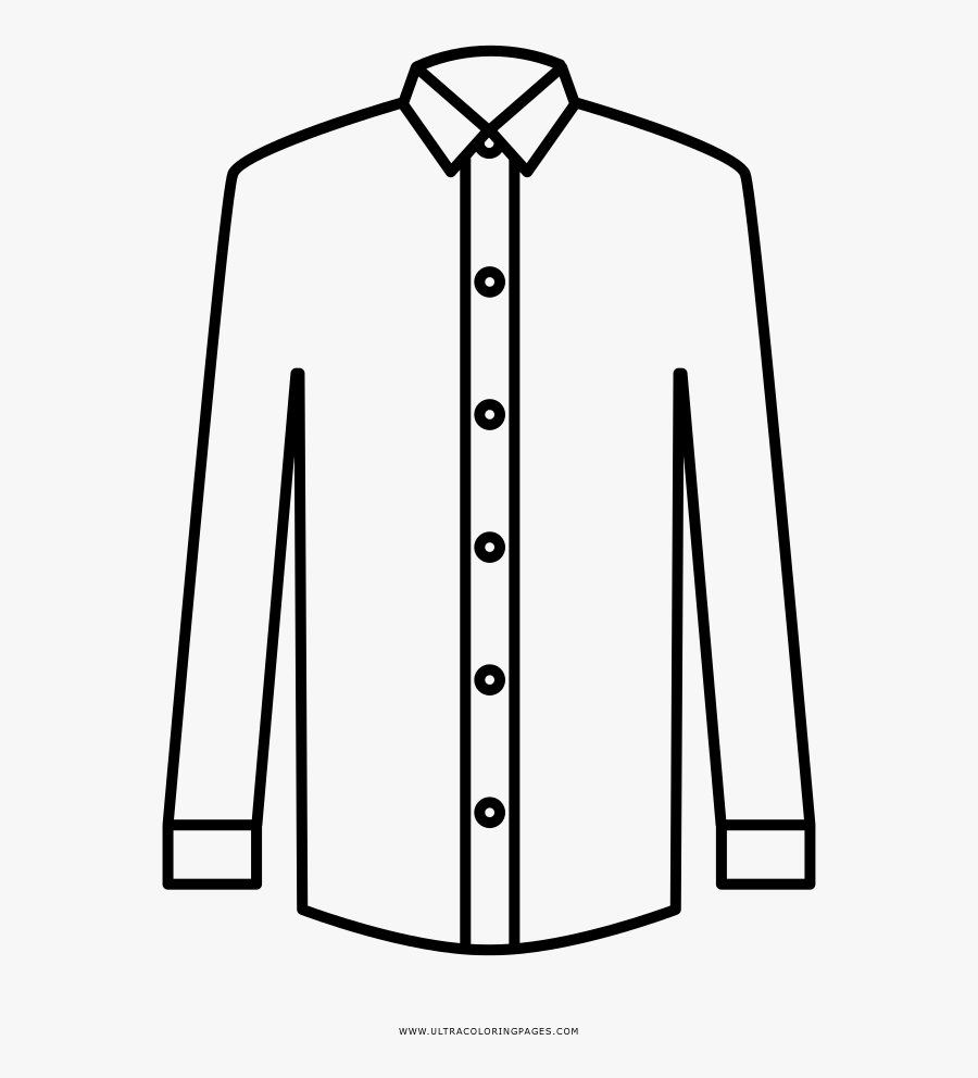 Button Up Coloring Page - Abotonar Camisa Para Colorear, Transparent Clipart