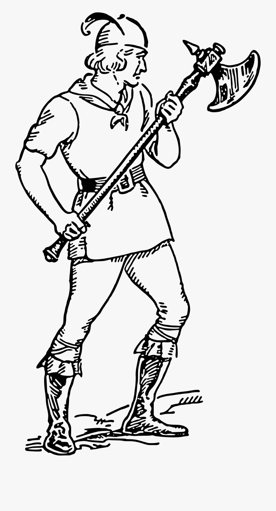 Drawing Battle Axe Warrior , Transparent Cartoons - Person Holding Battle Axe, Transparent Clipart