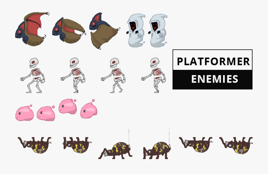 Preview - 2d Platformer Enemies, Transparent Clipart