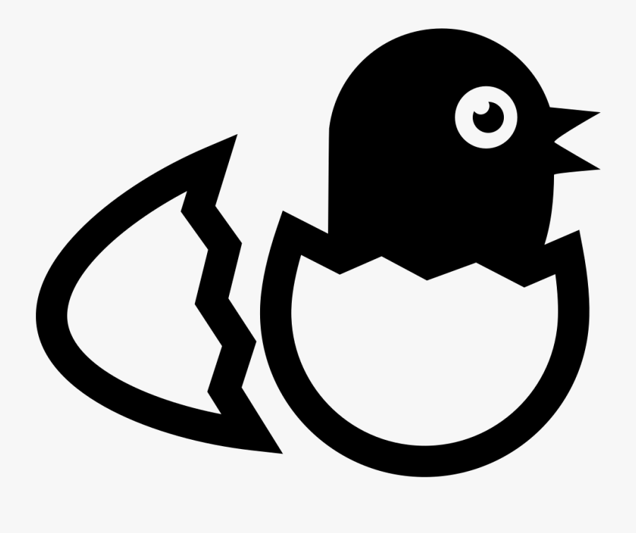 Bird In Broken Egg From Side View - Broken Egg Icon Png, Transparent Clipart