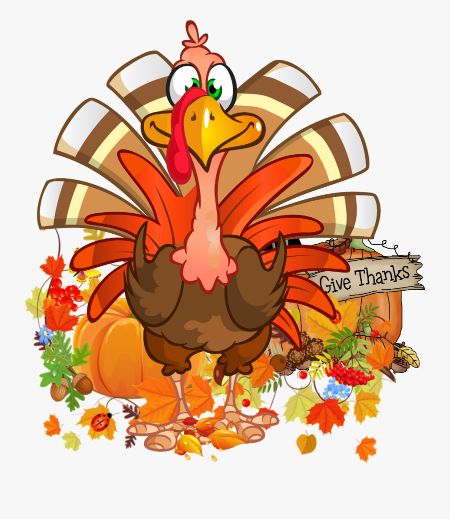 Transparent Thanksgiving Turkey Clipart - Turkey Cartoon Clear Background, Transparent Clipart