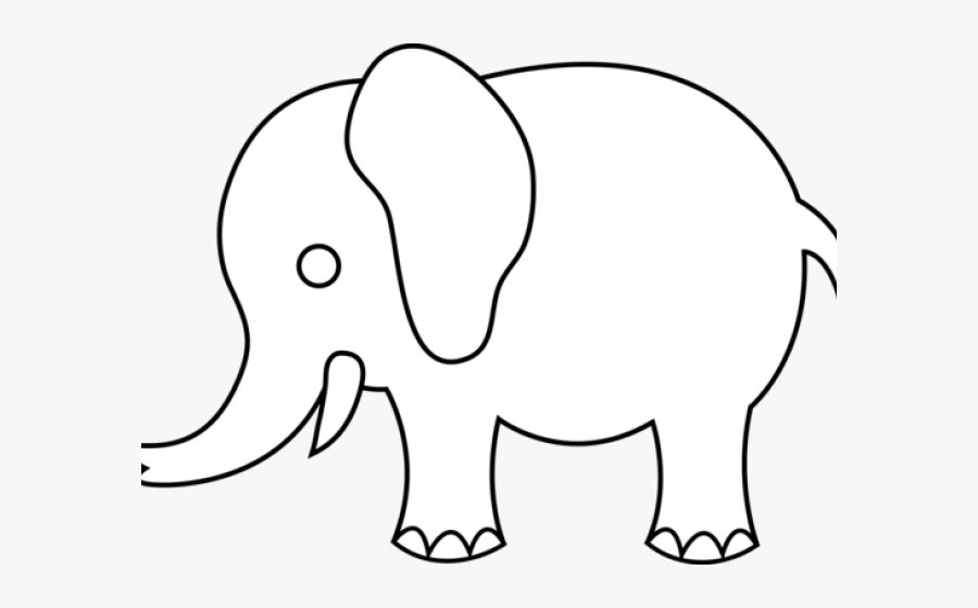 Elephant Black And White Simple, Transparent Clipart