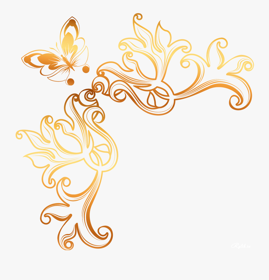 Ornament Clip Art - Vector Gold Ornament Png, Transparent Clipart