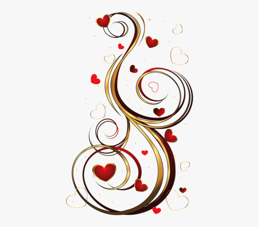Download Transparent Red And Gold Hearts Ornament Png - Transparent Red And Gold, Transparent Clipart