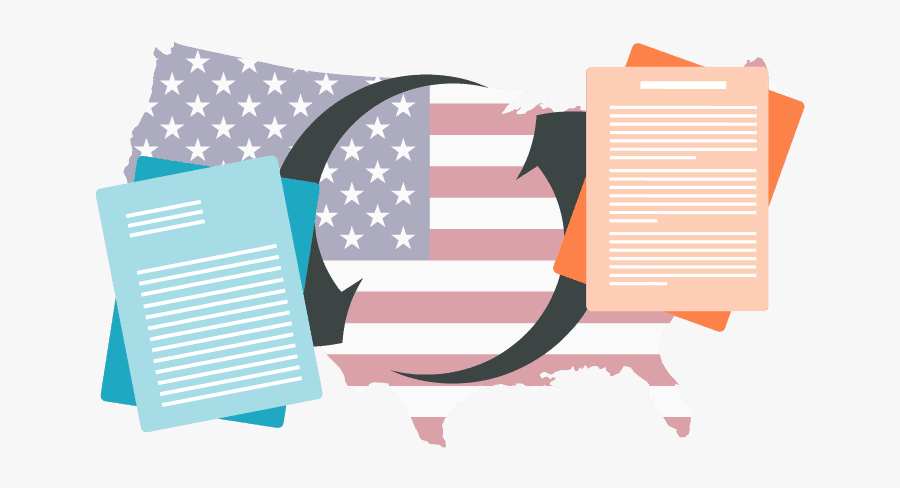 America Flag And Map, Transparent Clipart