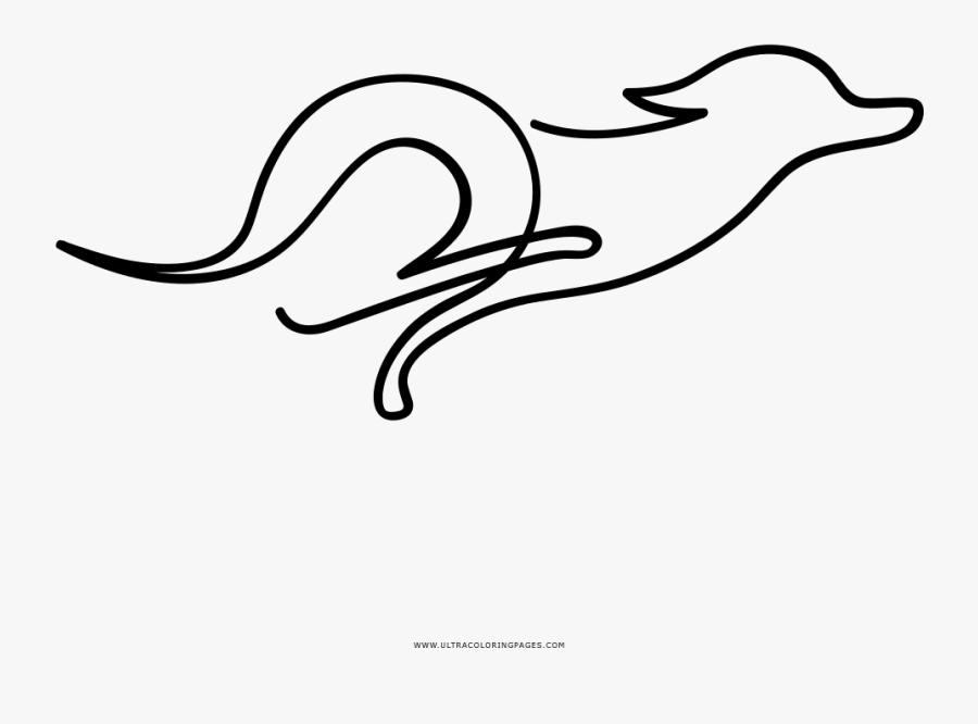 Greyhound Coloring Page - Line Art, Transparent Clipart