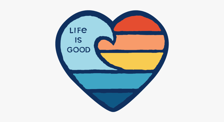 Wave Heart Small Die Cut Decal - Life Is Good Stickers, Transparent Clipart