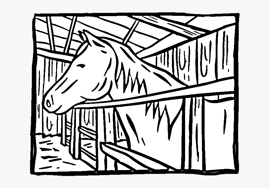 Horses In Stall Drawings, Transparent Clipart
