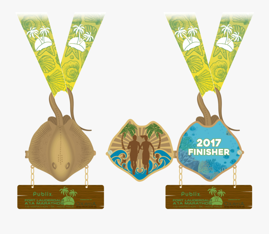 Transparent Marathon Clipart - Ft Lauderdale Marathon Medal, Transparent Clipart