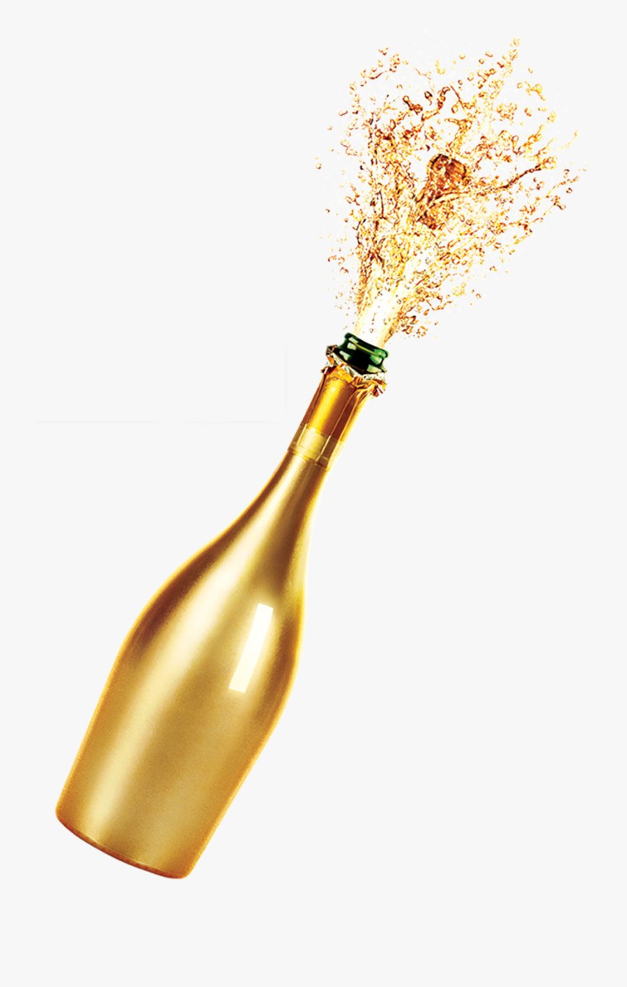 Transparent Champagne Pop Png - Gold Champagne Bottle Png, Transparent Clipart
