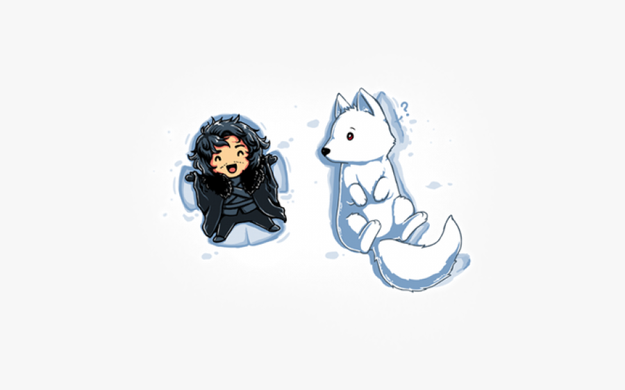 Jon Snow Clipart Cute - Jon Snow And Ghost Chibi, Transparent Clipart