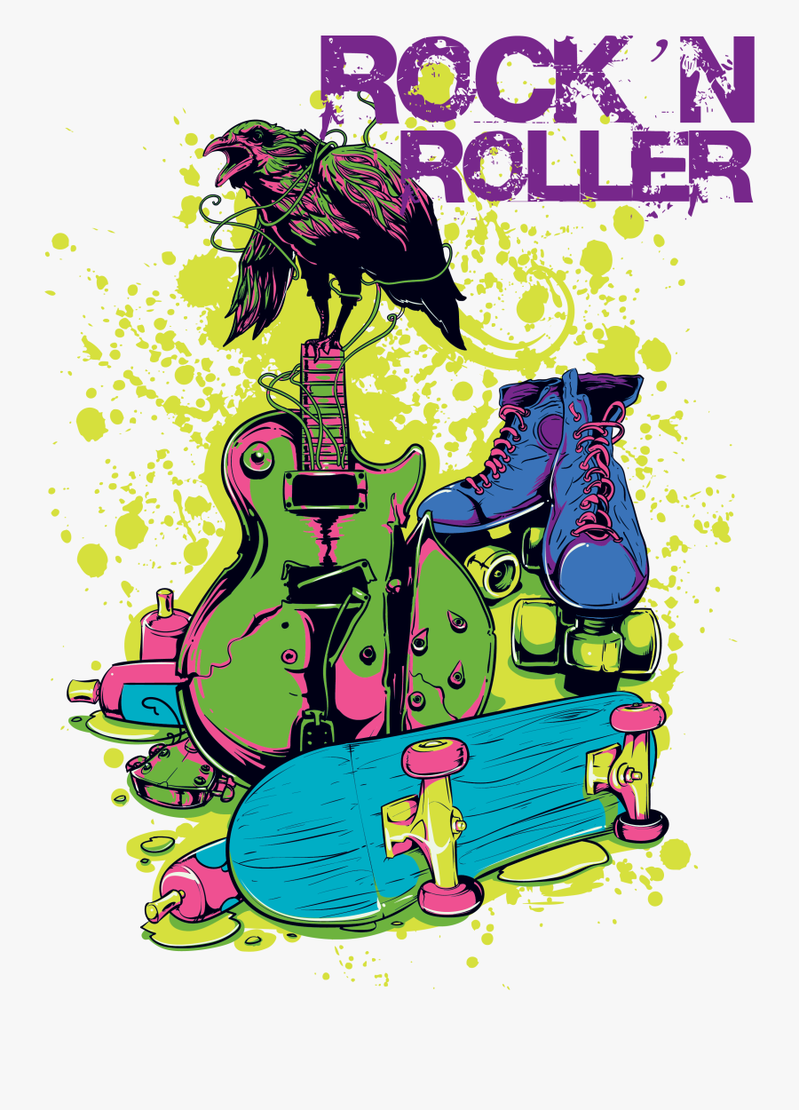 Jacket Guitar Chaotic Orchestra Vibes T-shirt Heat - Rock, Transparent Clipart