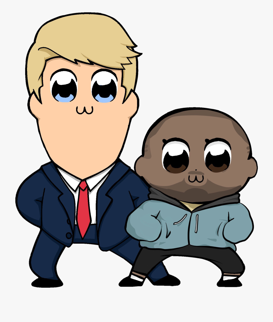 Image Of Trump And Kanye Pop Team Epic - Cartoon, Transparent Clipart