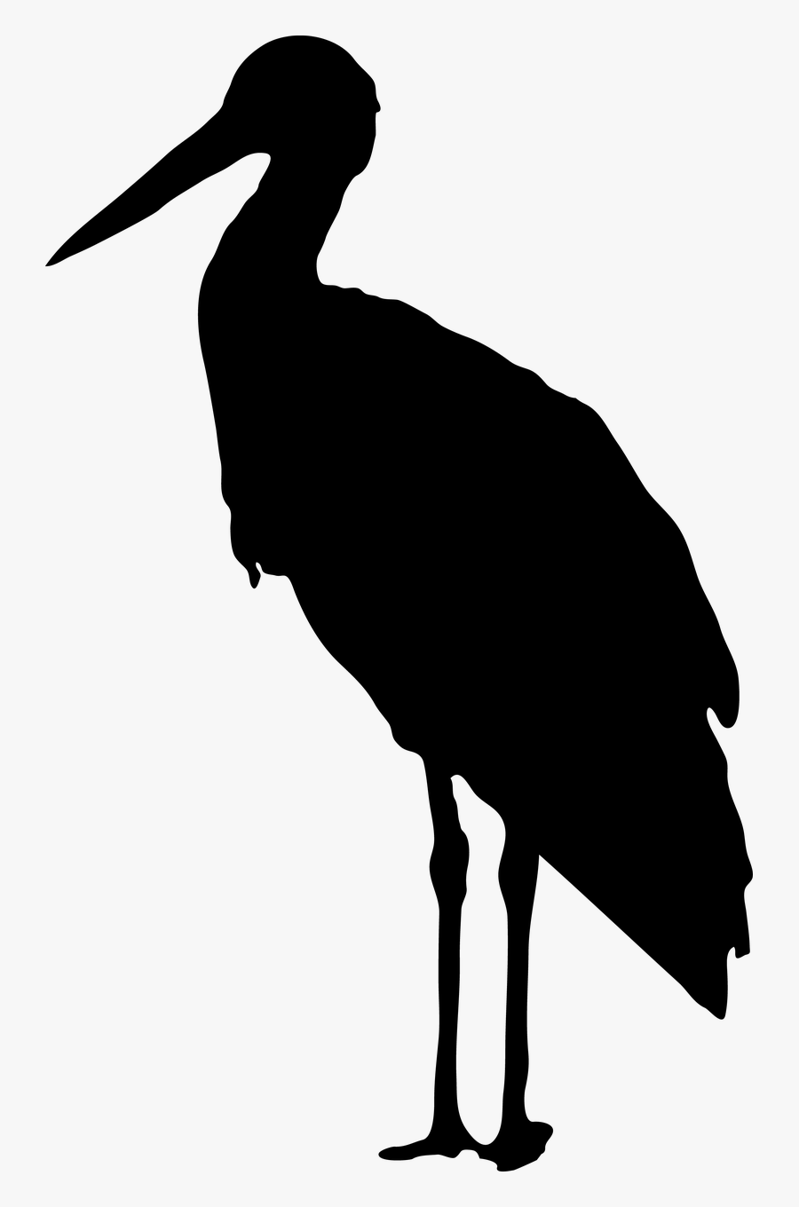 Transparent Feather Silhouette Png - Stork Black And White, Transparent Clipart