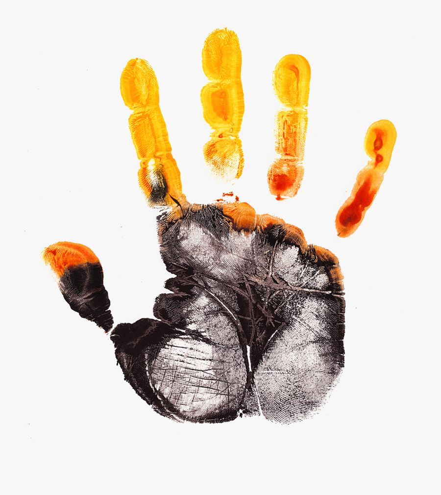 Red Hand Print - Abstract Hand Png, Transparent Clipart