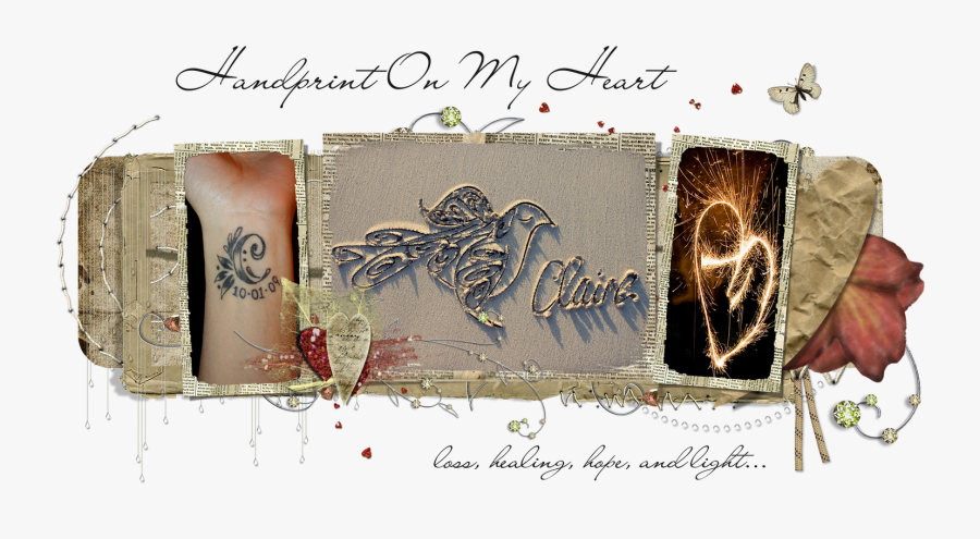 Handprint On My Heart - Swan, Transparent Clipart