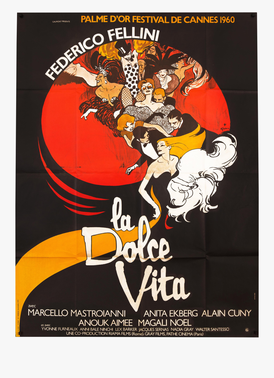 Clip Art Film Art Gallery Collection - Fellini Dolce Vita Poster, Transparent Clipart