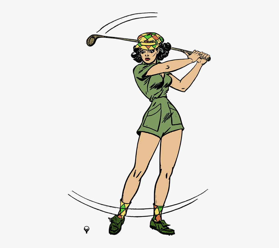Mini Golf Clipart 22, Buy Clip Art - Pin Up Girl Golfing, Transparent Clipart