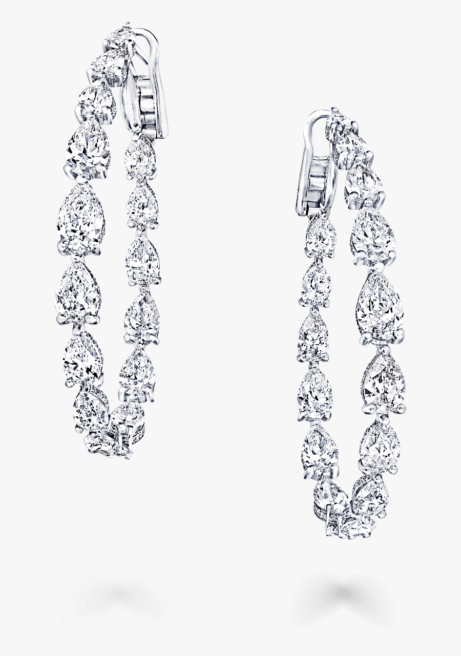 Graff Diamond Hoop Earrings, Transparent Clipart