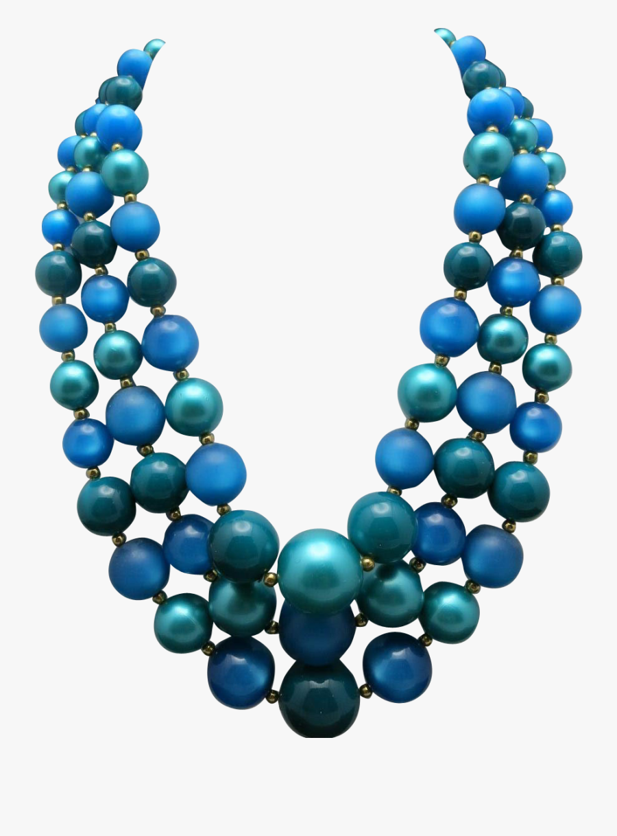 Blue Bead Necklace Png Transparent Clipart , Png Download - Beads Png, Transparent Clipart