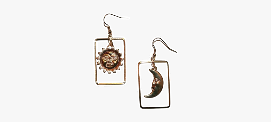 Earrings Aesthetic Sun Moon Overlay Freetoedit - Earrings, Transparent Clipart