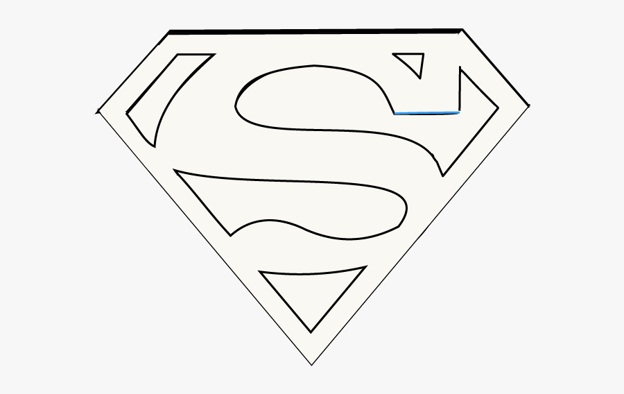 How To Draw Superman Logo Easy Step By Drawing Guides - Superman Logo Drawing Easy, Transparent Clipart